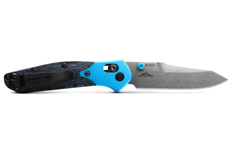 Couteau pliant Benchmade Mini Osborne 945-221 édition limitée lame damassée manche carbone 9,8cm