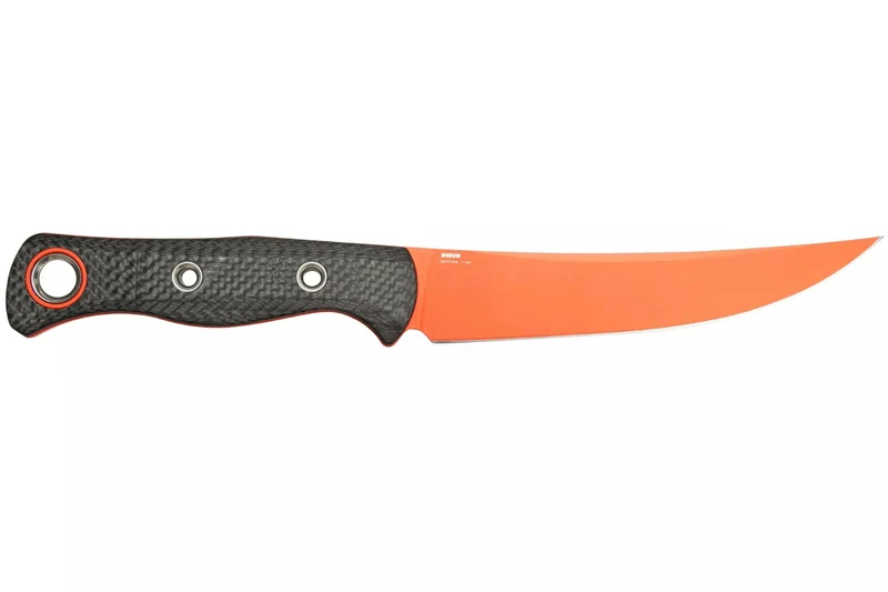 Couteau Benchmade Meatcrafter 15500OR-2 lame orange 15,4cm manche aluminium/carbone gris + étui