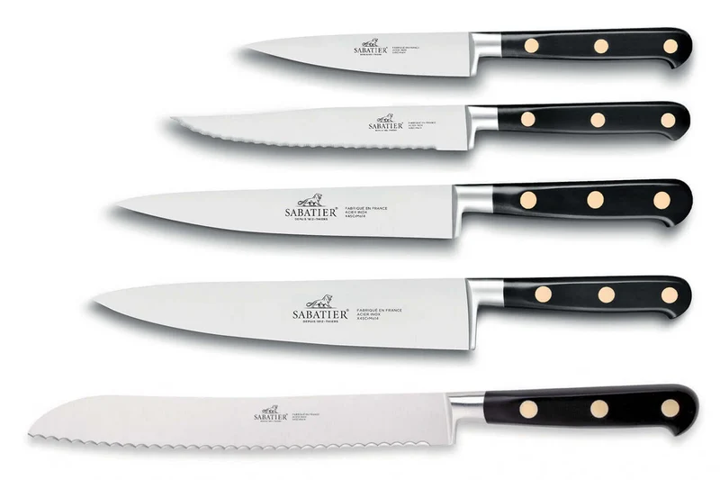 Bloc 5 couteaux de cuisine Sabatier Cambridge en frêne Chef + ciseaux