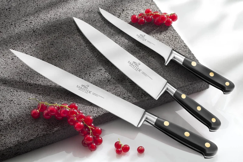 Bloc 5 couteaux de cuisine Sabatier Cambridge en frêne Chef + ciseaux