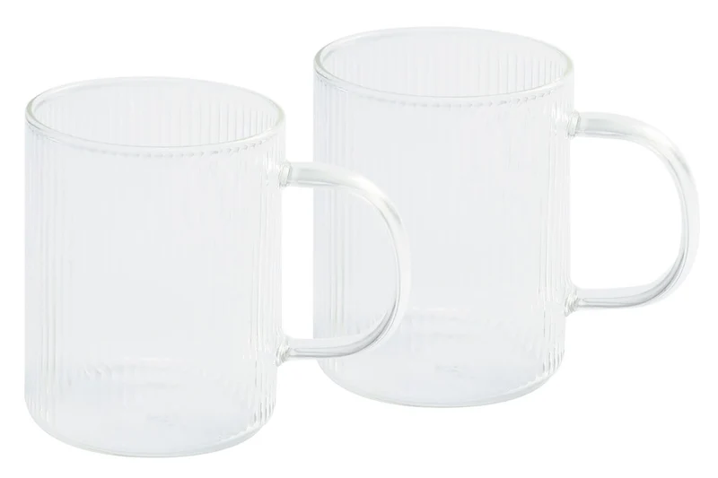Set de 2 mugs Cristel 40cl en verre borosilicate