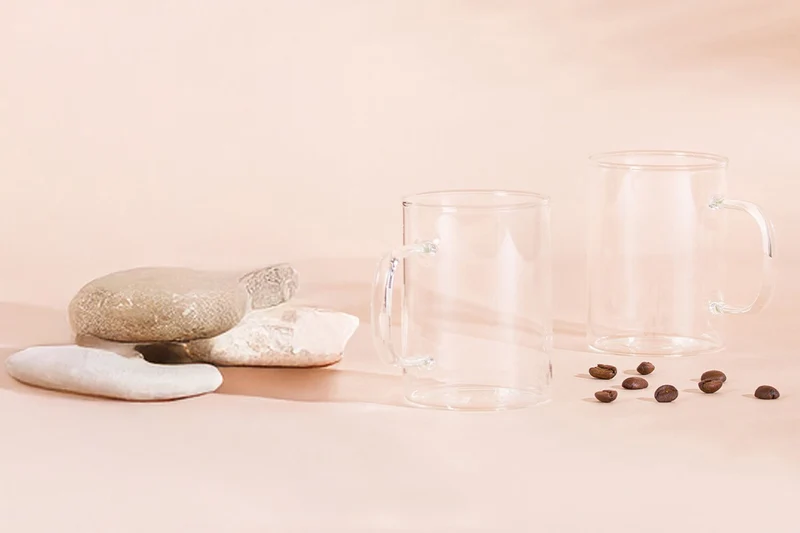 Set 2 tasses à café Cristel en verre borosilicate