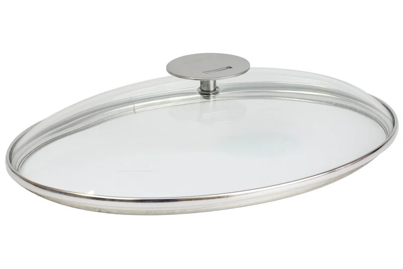 Faitout ovale Cristel Mutine amovible 30cm + grille en inox et couvercle en verre