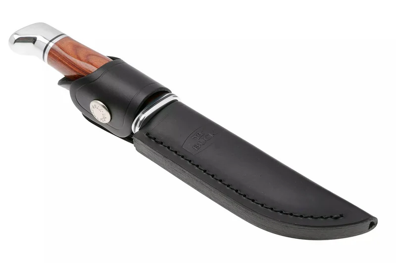 Couteau Buck 0117CCS1 Brahma Heritage Series lame 11,5cm manche en cocobolo + étui en cuir