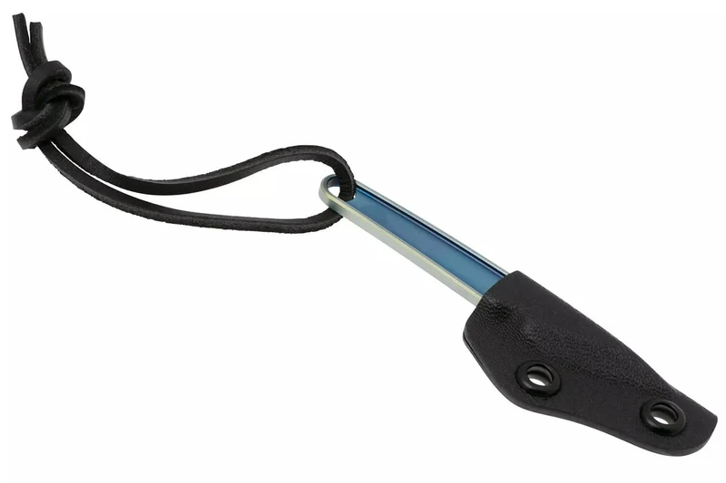 Couteau de cou CRKT HangTi 7065.CR manche 8,9cm en titanium bleu + étui