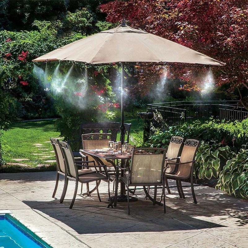 Brumisateur Extérieur — Kit Arrosage et Rafraîchissement Jardin | Buses Réglables 1/4″