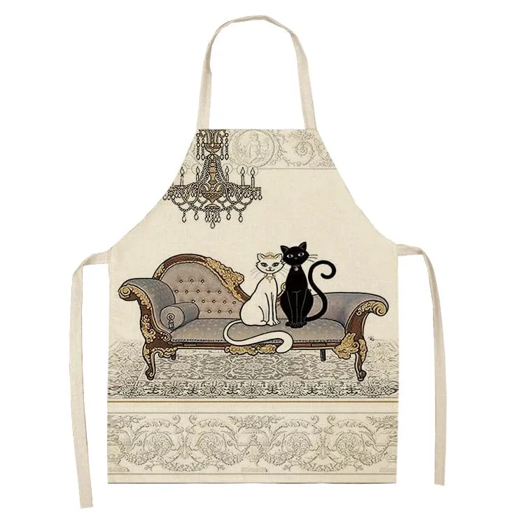 Tablier de Cuisine Chaton Imprimé - Lin Japonais