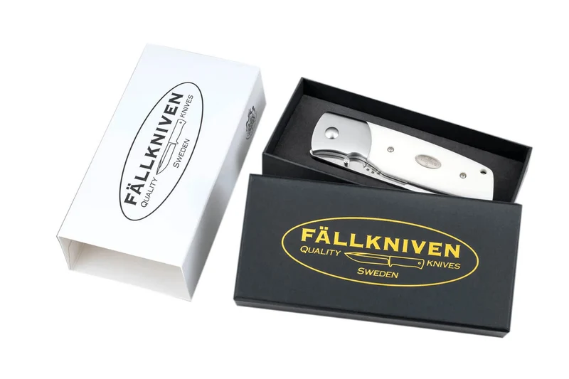 Couteau pliant Fallkniven PXLEY manche Elforyn Super Tusk imitation ivoire 11cm