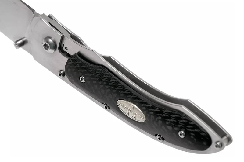 Couteau pliant Fallkniven P3G manche fibre de carbone noir 10,3cm + étui Cordura