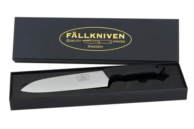 Couteau santoku Fallkniven Chef's Knife K2 lame 17,5cm manche thermorun noir