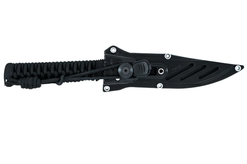 Couteau Wildsteer Wild Tech4 XL WT4XL3113 lame noire 11,5cm manche paracorde noire + étui en POM