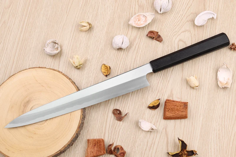 Couteau sujihiki japonais artisanal Kagekiyo Suri Urushi 27cm