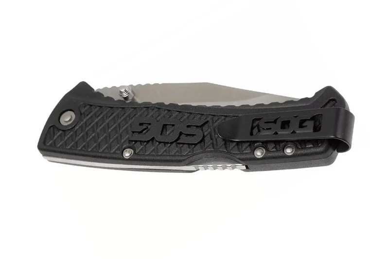 Couteau pliant SOG Traction SGTD1011 manche en nylon/fibres de verre noir antidérapant 11,4cm
