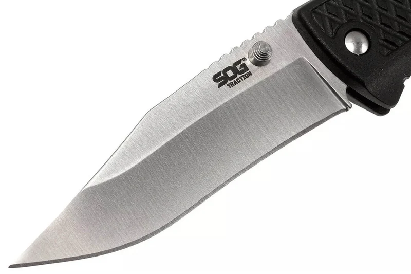 Couteau pliant SOG Traction SGTD1011 manche en nylon/fibres de verre noir antidérapant 11,4cm