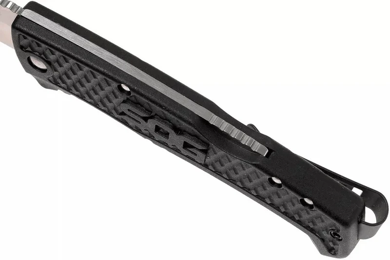 Couteau pliant SOG Traction SGTD1011 manche en nylon/fibres de verre noir antidérapant 11,4cm