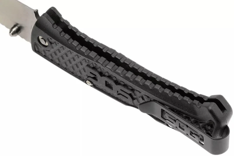 Couteau pliant SOG Traction SGTD1011 manche en nylon/fibres de verre noir antidérapant 11,4cm