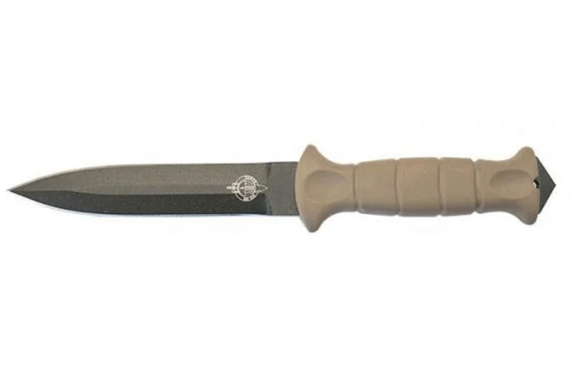 Couteau Wildsteer SAS SAS3115 lame noire double tranchant 13,7cm manche tactiprène Coyote avec brise-vitre + étui en POM/nylon