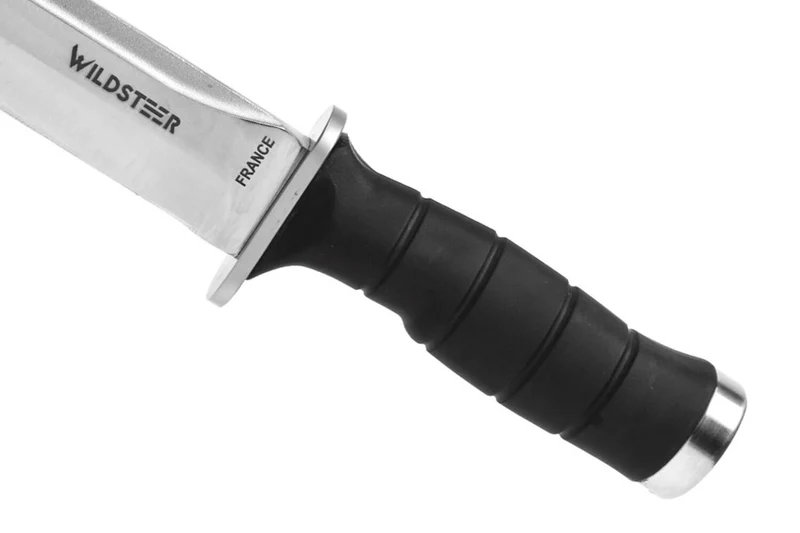 Couteau Wildsteer Krypton-B KRYB0115 lame 17,5cm manche Tactiprène noir avec pommeau de frappe + étui POM