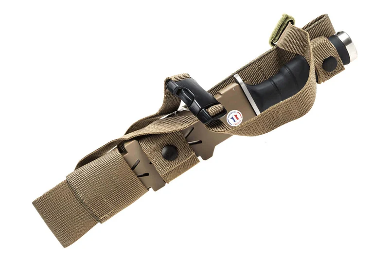 Couteau Wildsteer Krypton-B KRYB0115 lame 17,5cm manche Tactiprène noir avec pommeau de frappe + étui POM