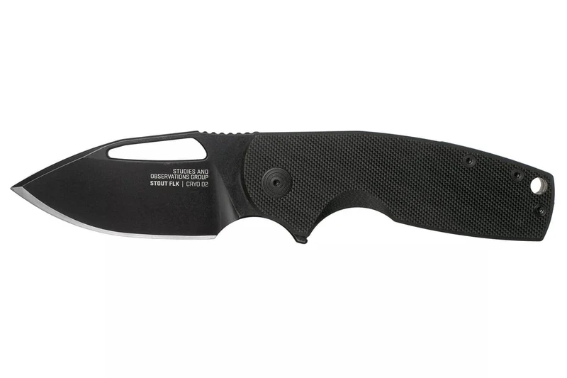 Couteau pliant SOG STOUT FLK SGSTOUTBK manche en acier inox/G10 noir 9,6cm