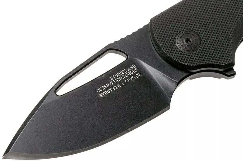 Couteau pliant SOG STOUT FLK SGSTOUTBK manche en acier inox/G10 noir 9,6cm