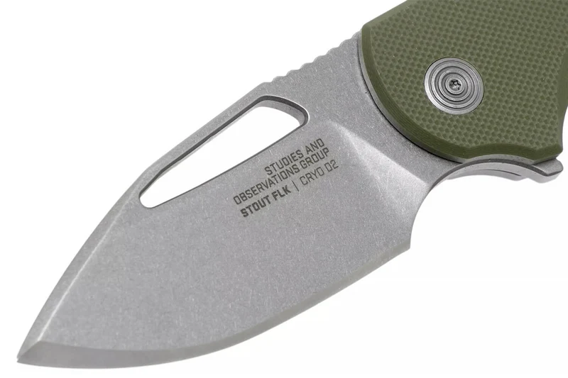 Couteau pliant SOG STOUT FLK SGSTOUTGR manche en acier inox/G10 olive 9,6cm