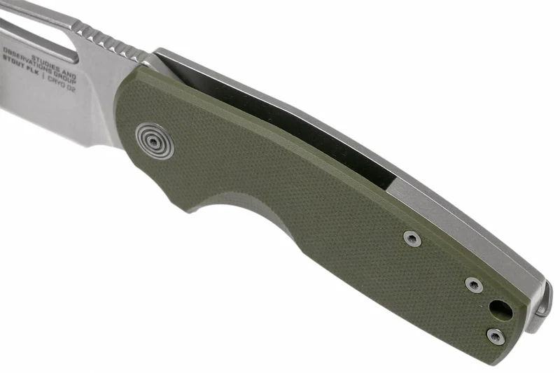 Couteau pliant SOG STOUT FLK SGSTOUTGR manche en acier inox/G10 olive 9,6cm