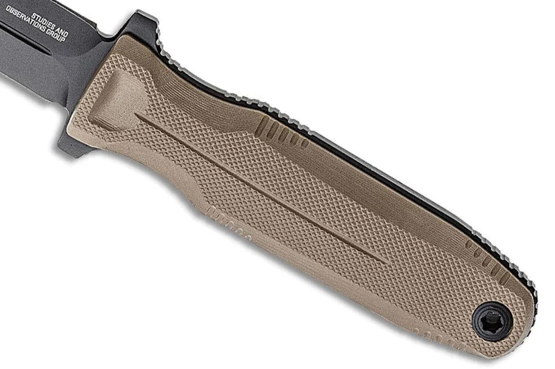 Couteau SOG Pentagon FX SGPENTFXFDE lame 7,6cm manche en G10 désert avec étui