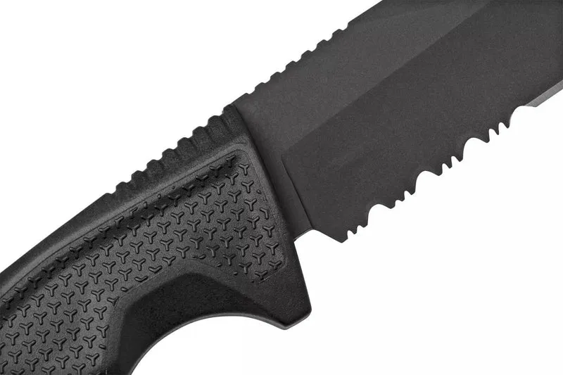 Couteau SOG Recondo FX SGRECONDOFXSBK lame dentée 11,7cm manche en caoutchouc noir + étui