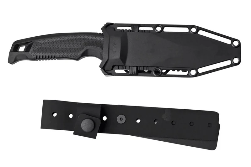 Couteau SOG Recondo FX SGRECONDOFXSBK lame dentée 11,7cm manche en caoutchouc noir + étui
