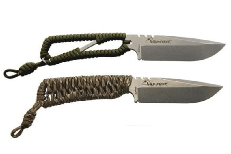 Couteau squelette Wildsteer Skelet Woodland Camo SK0116 lame 10,7cm manche paracorde + étui en option