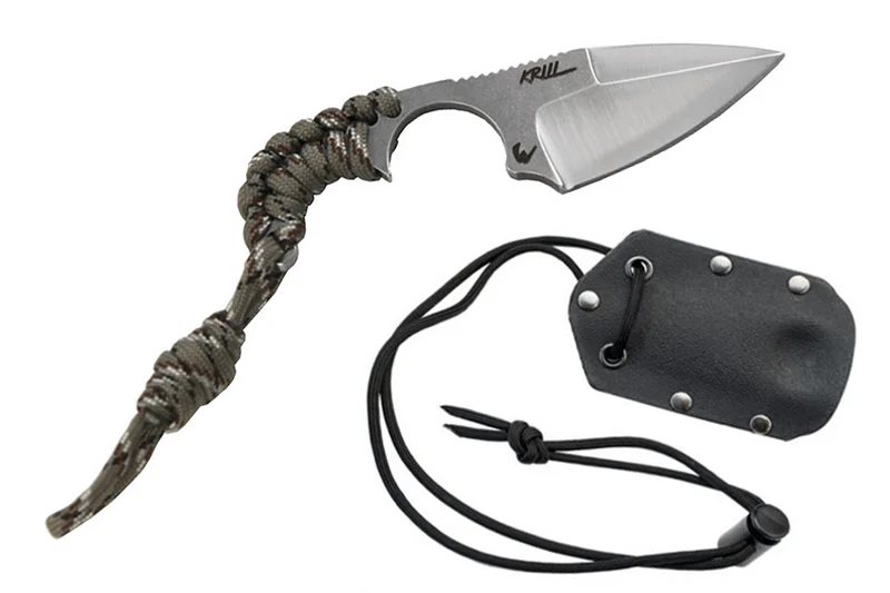 Couteau EDC Wildsteer Krill KR0111 lame 5cm manche paracorde Camouflage + étui Kydex