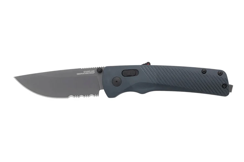 Couteau pliant SOG Flash At Grey SGFLASHSGR semi-denté manche en nylon/fibres de verre gris 11,6cm