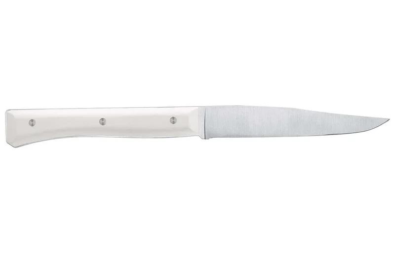 Coffret 4 couteaux de table Opinel Facette manche VittEr® blanc lame 11cm inox lisse
