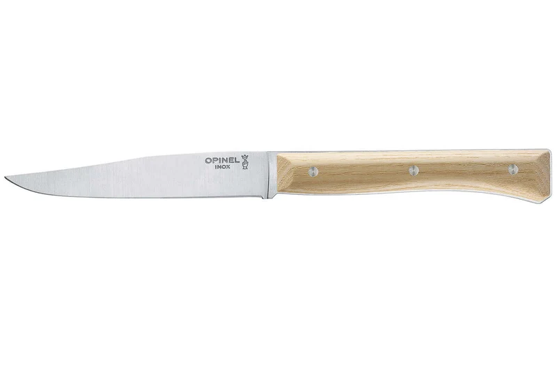 Coffret 4 couteaux de table Opinel Facette manche frêne lame 11cm inox lisse