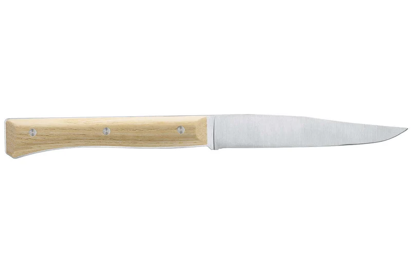 Coffret 4 couteaux de table Opinel Facette manche frêne lame 11cm inox lisse