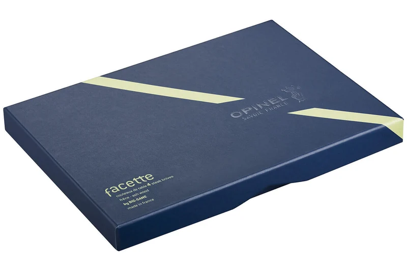 Coffret 4 couteaux de table Opinel Facette manche frêne lame 11cm inox lisse