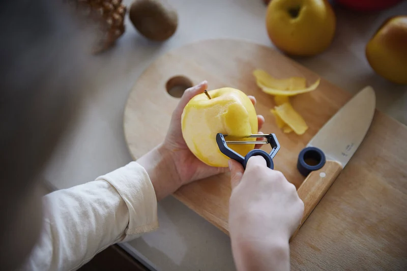 Coffret Opinel Le Petit Chef couteau + éplucheur + protège-doigts - Bleu