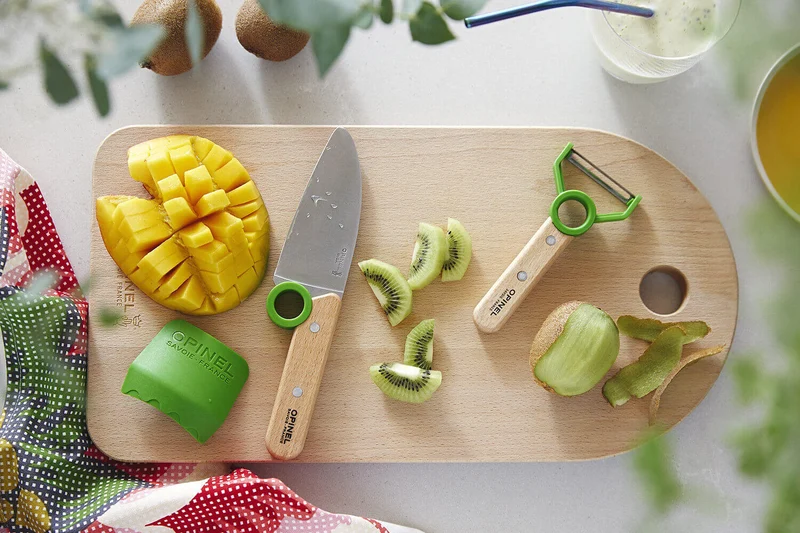 Coffret Opinel Le Petit Chef couteau + éplucheur + protège-doigts - Vert