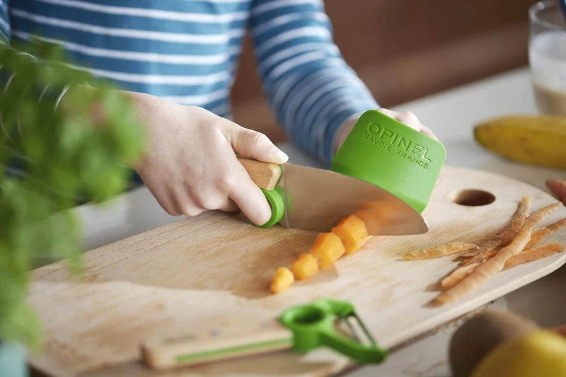 Coffret Opinel Le Petit Chef couteau + éplucheur + protège-doigts - Vert