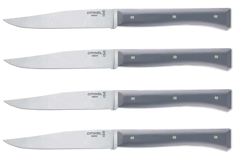 Coffret 4 couteaux de table Opinel Facette manche VittEr® ardoise lame 11cm inox microdentée