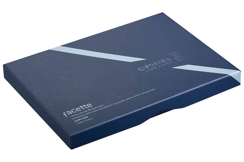 Coffret 4 couteaux de table Opinel Facette manche VittEr® ardoise lame 11cm inox microdentée