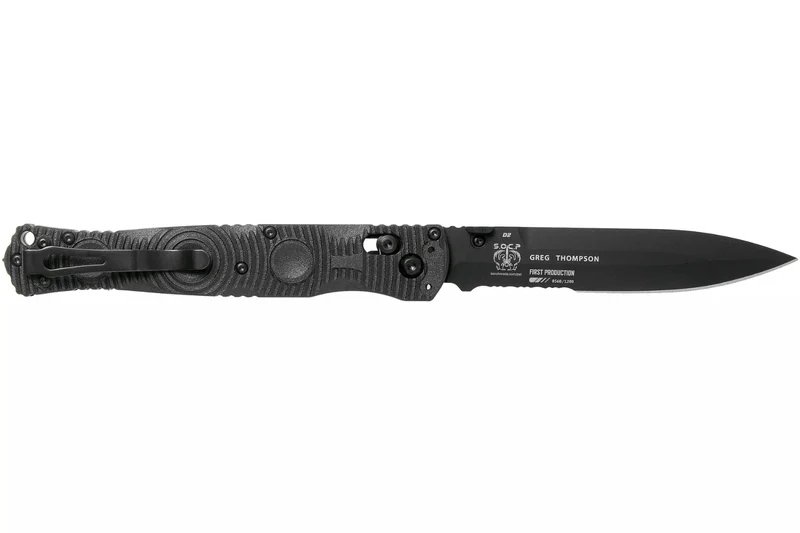 Couteau pliant Benchmade Socp Tactical Folder 391SBK lame dentelée manche fibre de carbone CF-Elite® 14cm pic brise-vitre