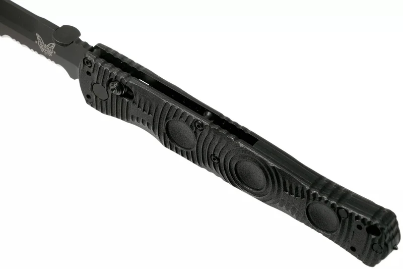 Couteau pliant Benchmade Socp Tactical Folder 391SBK lame dentelée manche fibre de carbone CF-Elite® 14cm pic brise-vitre