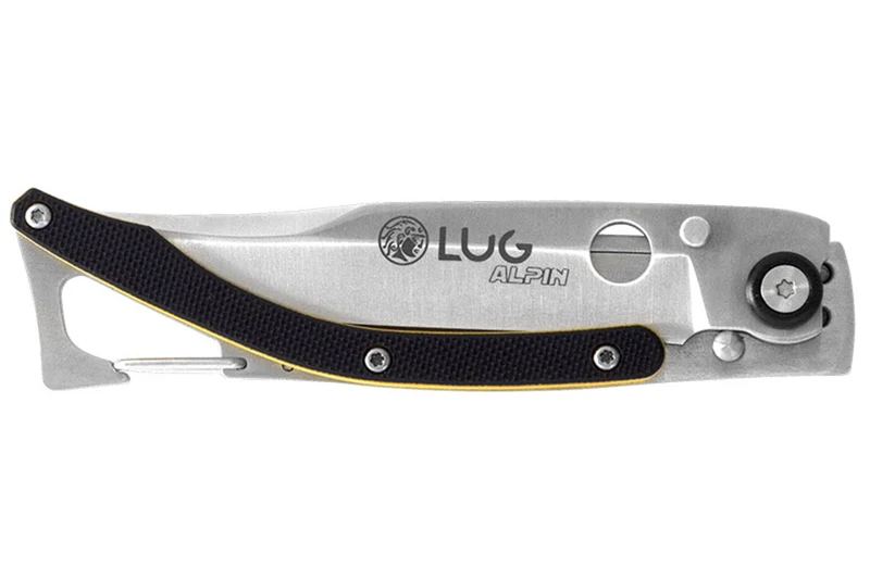 Couteau pliant Lug SP1SJN noir et jaune manche en G10 et acier 11cm avec clip