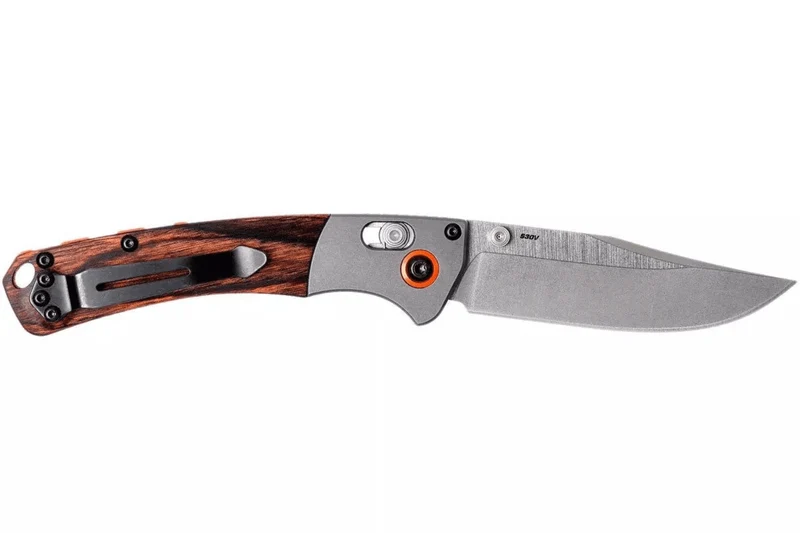 Couteau pliant Benchmade Mini Crooked River 15085-2 manche bois stabilisé 11cm
