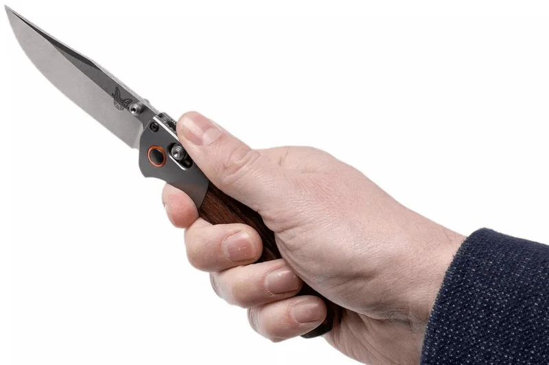 Couteau pliant Benchmade Mini Crooked River 15085-2 manche bois stabilisé 11cm