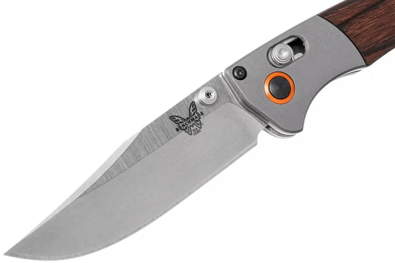 Couteau pliant Benchmade Mini Crooked River 15085-2 manche bois stabilisé 11cm
