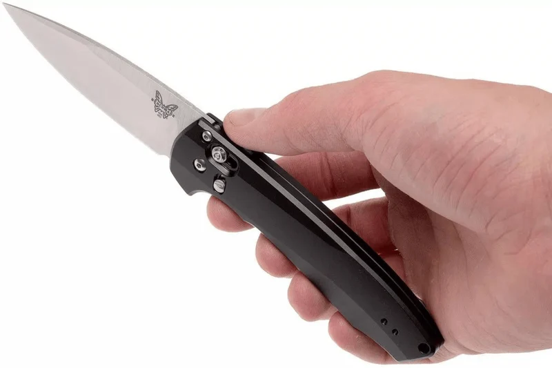 Couteau pliant Benchmade Arcane 490 manche aluminium noir 11cm