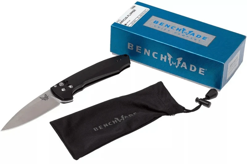 Couteau pliant Benchmade Arcane 490 manche aluminium noir 11cm